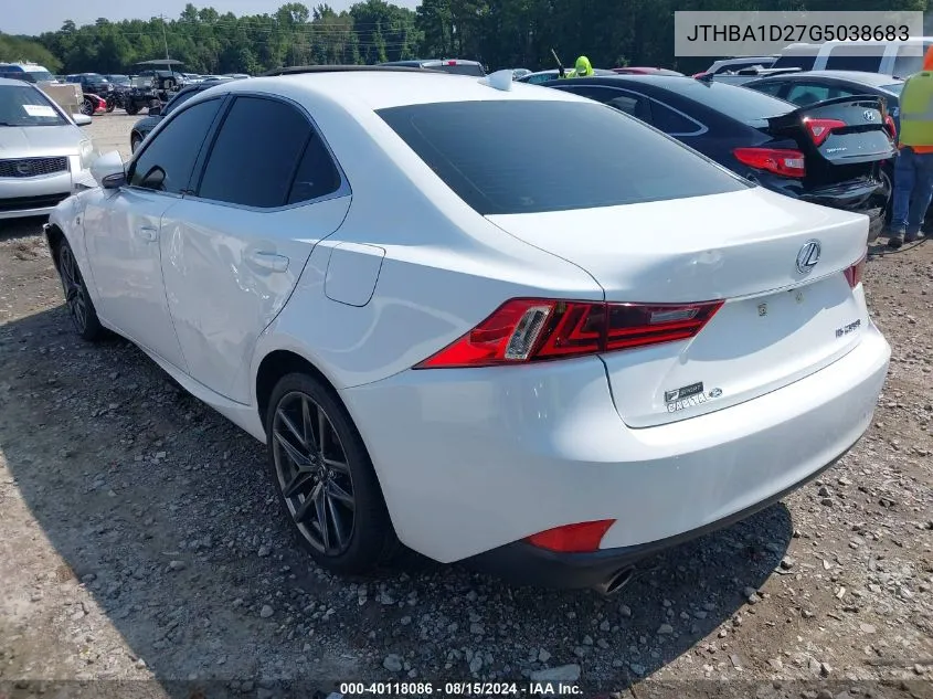 2016 Lexus Is 200T VIN: JTHBA1D27G5038683 Lot: 40118086