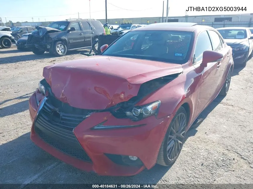 2016 Lexus Is 200T VIN: JTHBA1D2XG5003944 Lot: 40184631