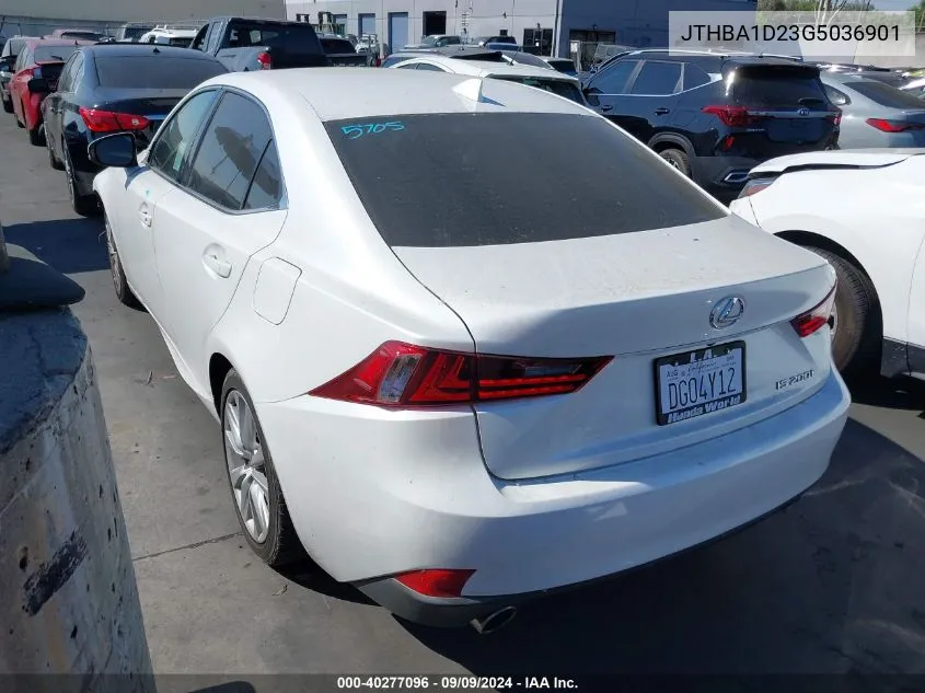 2016 Lexus Is 200T VIN: JTHBA1D23G5036901 Lot: 40277096