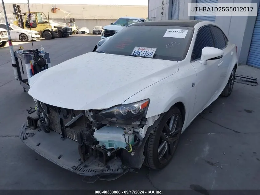 2016 Lexus Is 200T VIN: JTHBA1D25G5012017 Lot: 40333888