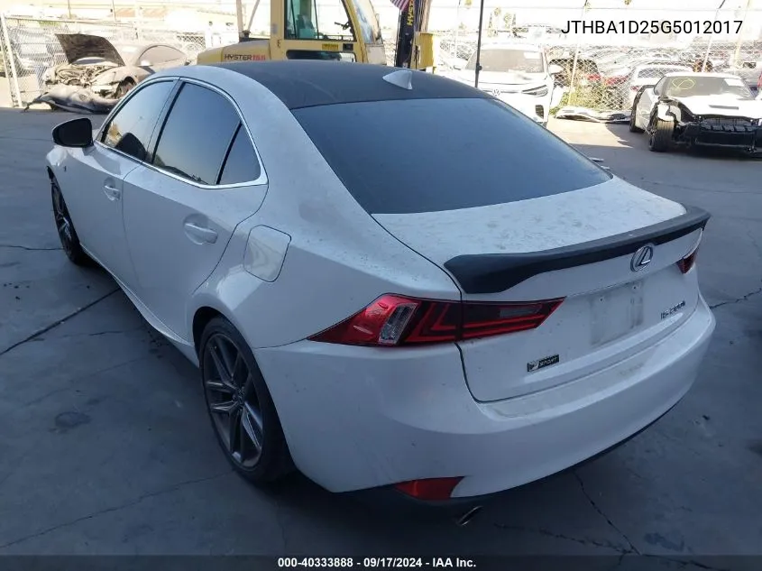 2016 Lexus Is 200T VIN: JTHBA1D25G5012017 Lot: 40333888