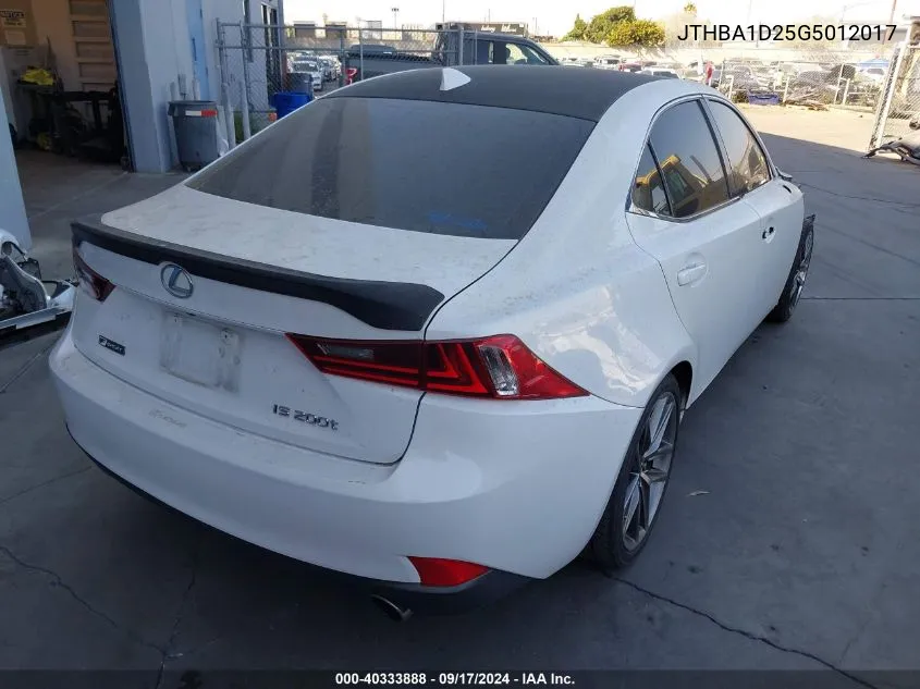 2016 Lexus Is 200T VIN: JTHBA1D25G5012017 Lot: 40333888