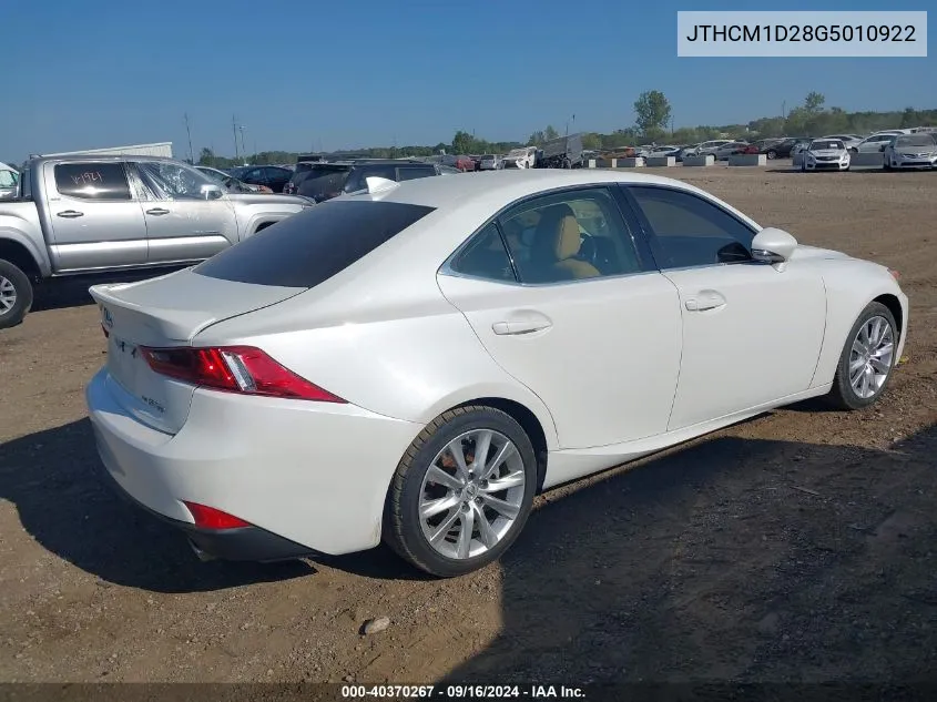 2016 Lexus Is 300 VIN: JTHCM1D28G5010922 Lot: 40370267