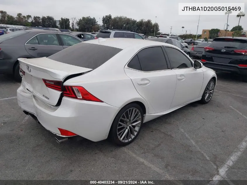 2016 Lexus Is 200T VIN: JTHBA1D20G5015469 Lot: 40403234