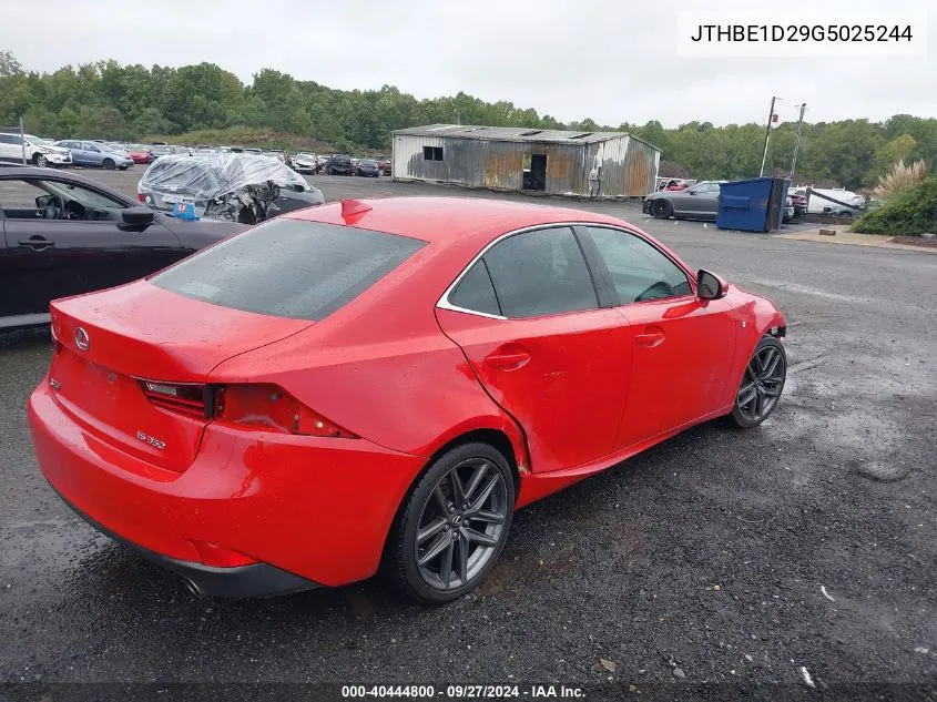 JTHBE1D29G5025244 2016 Lexus Is 350