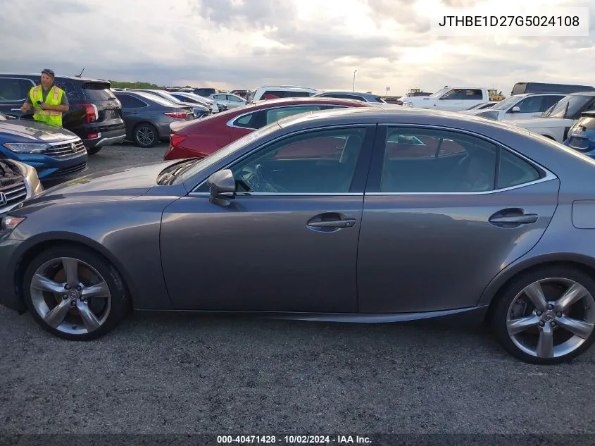 2016 Lexus Is 350 VIN: JTHBE1D27G5024108 Lot: 40471428