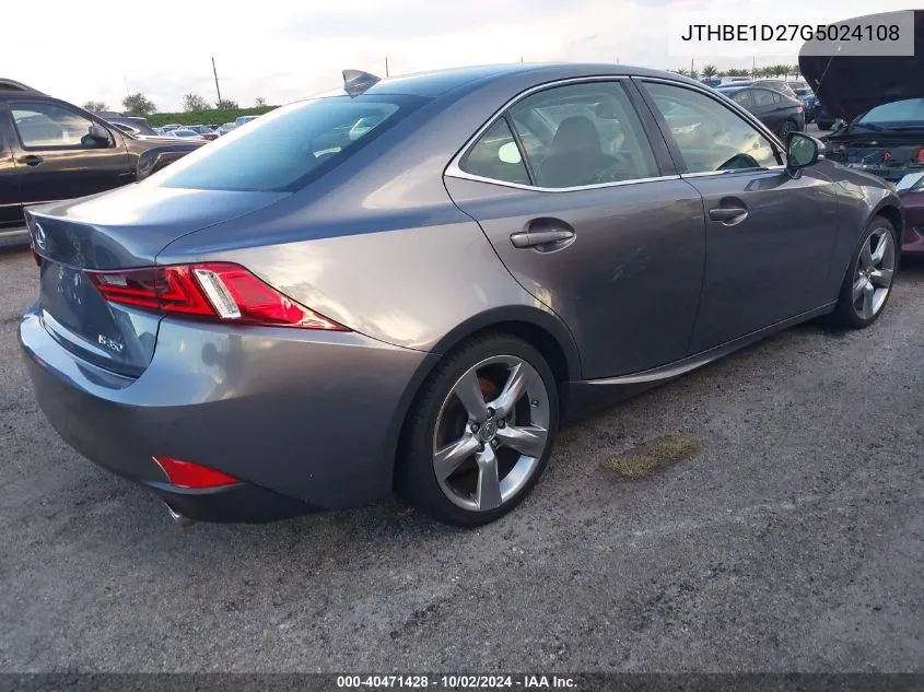 2016 Lexus Is 350 VIN: JTHBE1D27G5024108 Lot: 40471428