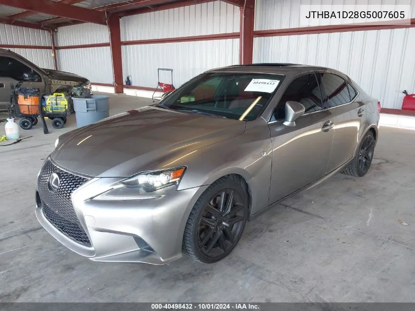 2016 Lexus Is 200T VIN: JTHBA1D28G5007605 Lot: 40498432