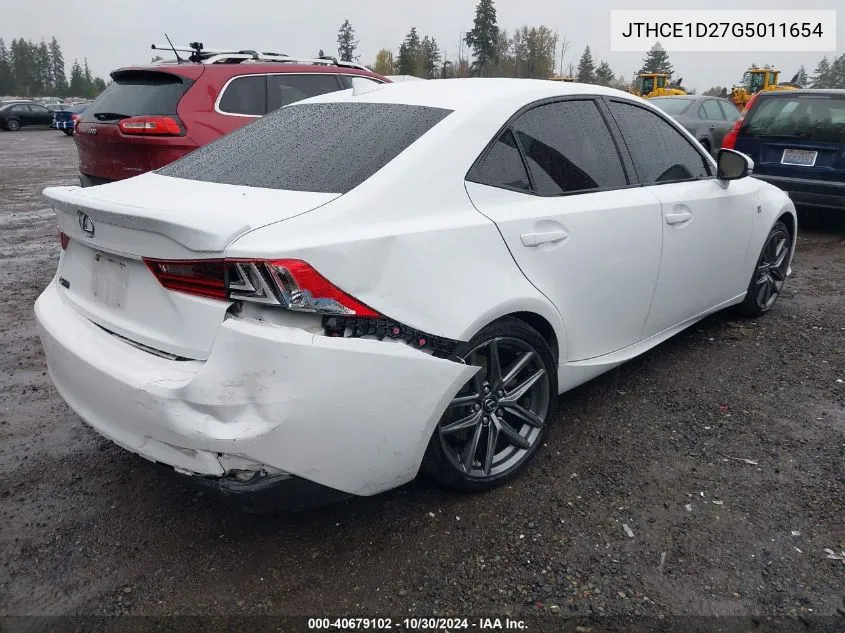 2016 Lexus Is 350 VIN: JTHCE1D27G5011654 Lot: 40679102