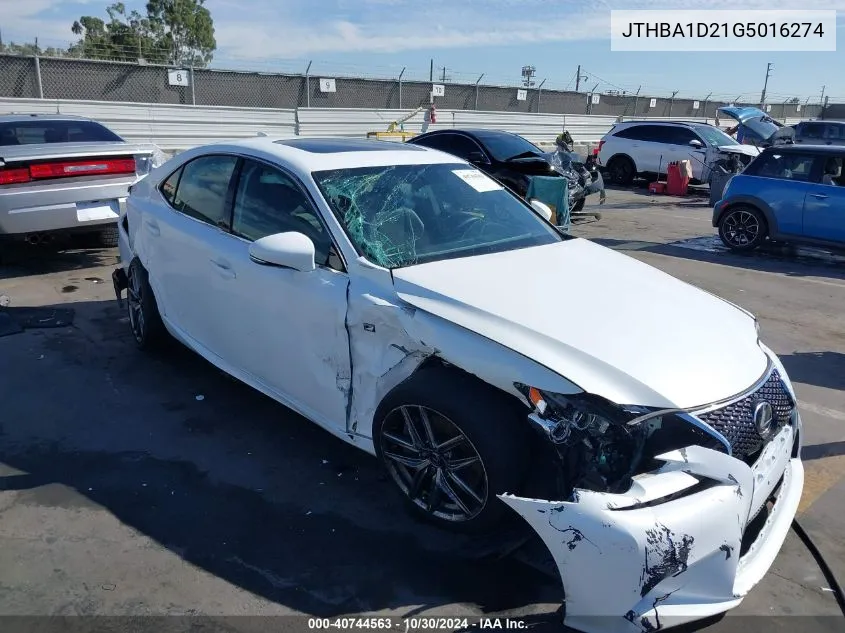 2016 Lexus Is 200T VIN: JTHBA1D21G5016274 Lot: 40744563