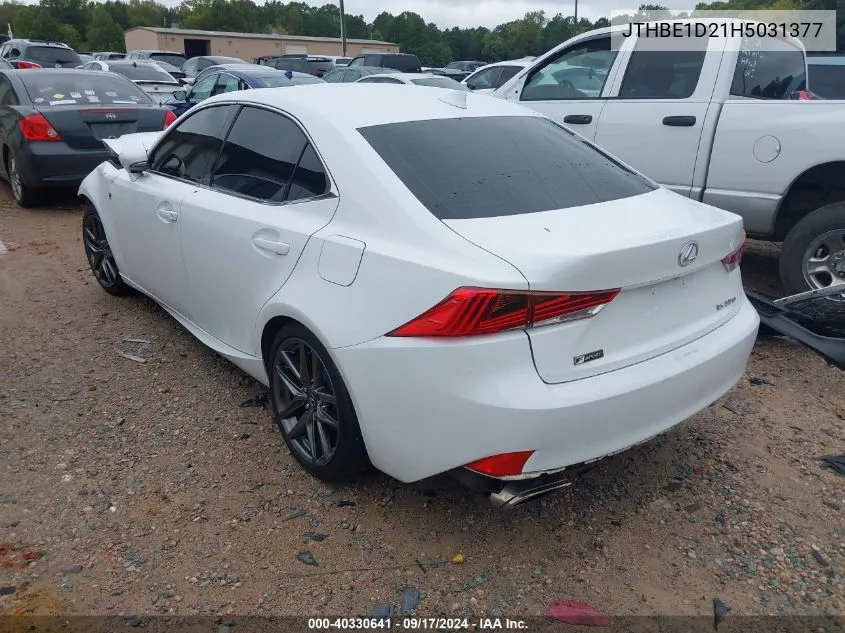 2017 Lexus Is 350 VIN: JTHBE1D21H5031377 Lot: 40330641