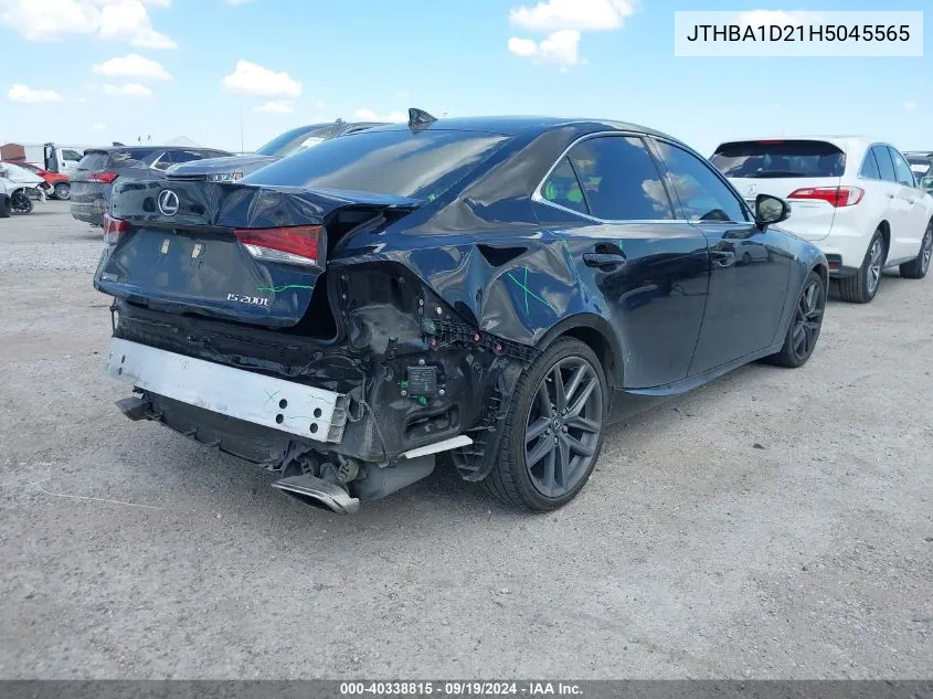 2017 Lexus Is 200T VIN: JTHBA1D21H5045565 Lot: 40338815