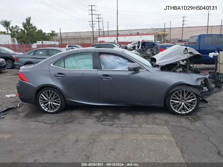 2017 Lexus Is 200T VIN: JTHBA1D29H5040131 Lot: 40381601