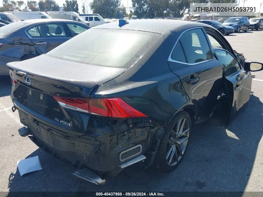 2017 Lexus Is 200T VIN: JTHBA1D26H5053791 Lot: 40437988