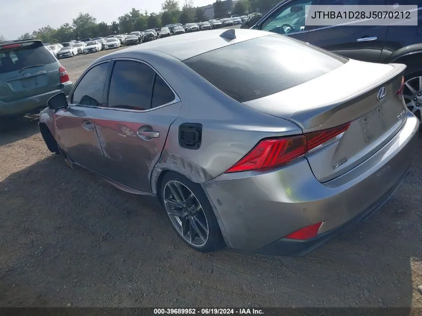 2018 Lexus Is 300 VIN: JTHBA1D28J5070212 Lot: 39689952