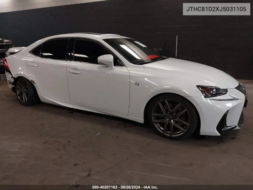 2018 Lexus Is 300 VIN: JTHC81D2XJ5031105 Lot: 40207163