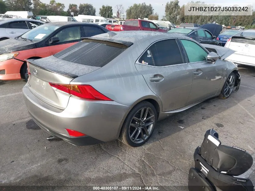 2018 Lexus Is 350 VIN: JTHBZ1D27J5033242 Lot: 40305107