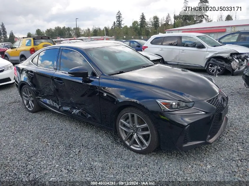 2018 Lexus Is 300 VIN: JTHC81D20J5033171 Lot: 40334293