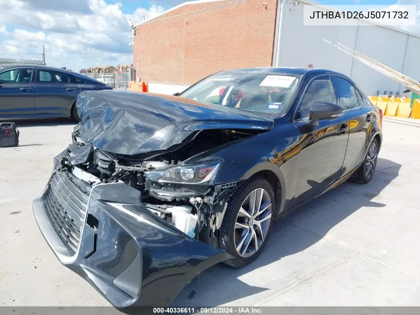 2018 Lexus Is 300 VIN: JTHBA1D26J5071732 Lot: 40336611