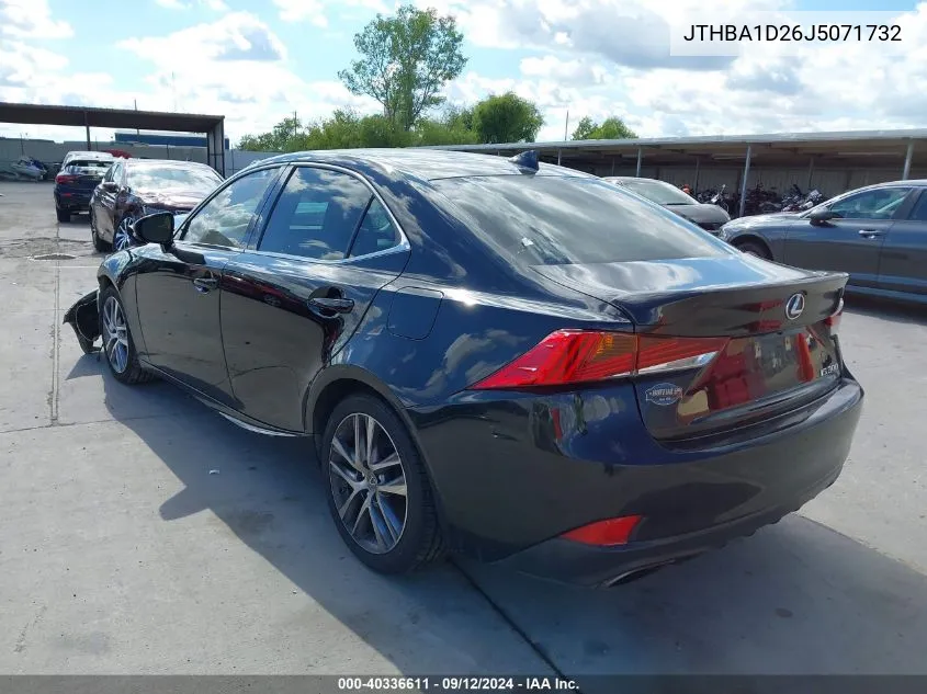 2018 Lexus Is 300 VIN: JTHBA1D26J5071732 Lot: 40336611