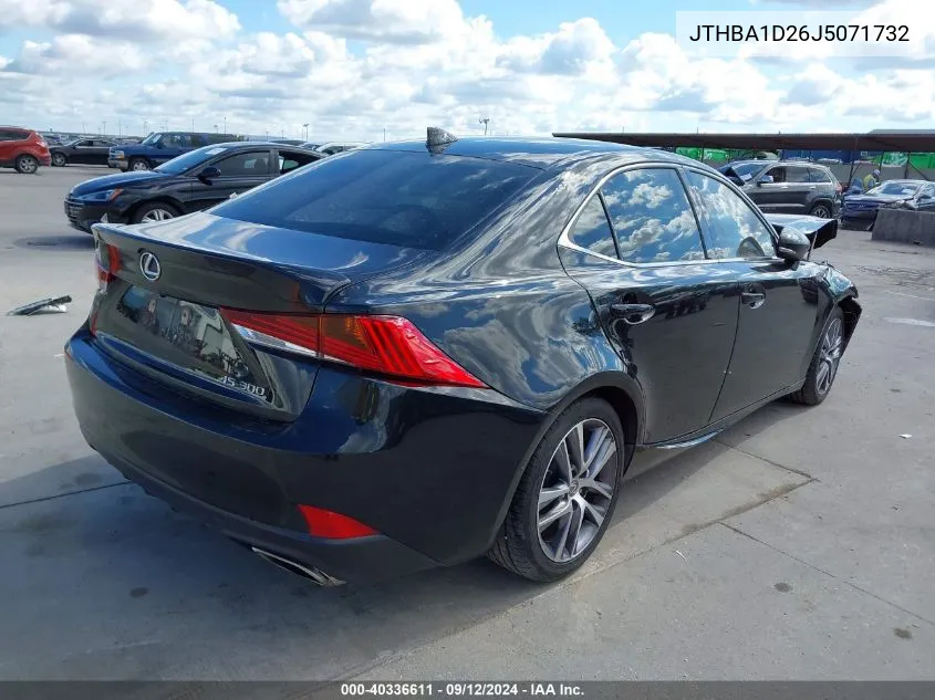 2018 Lexus Is 300 VIN: JTHBA1D26J5071732 Lot: 40336611