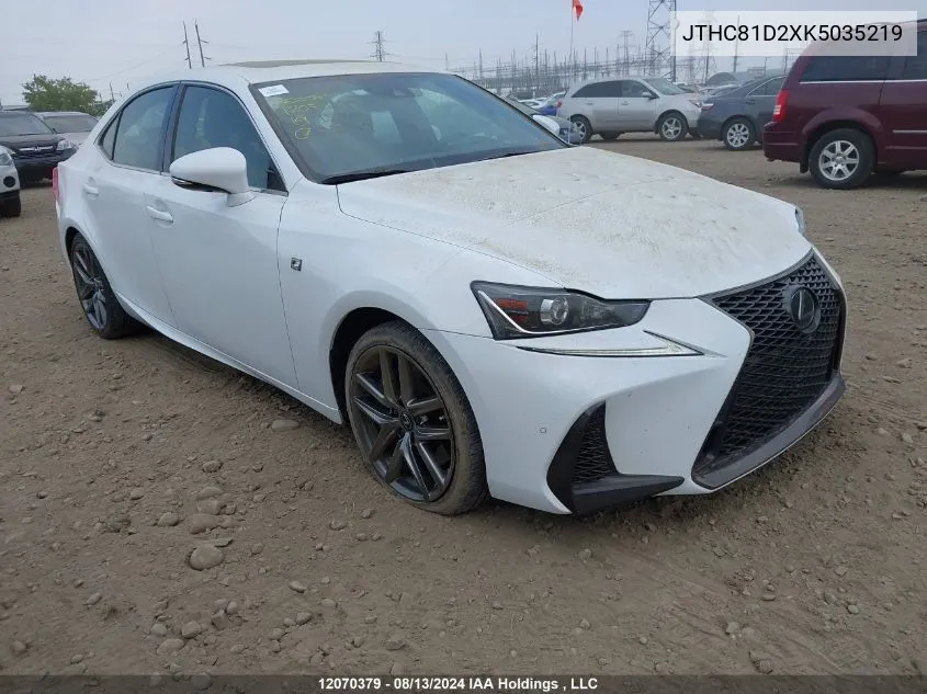 2019 Lexus Is 300 300 VIN: JTHC81D2XK5035219 Lot: 12070379