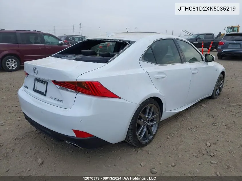 JTHC81D2XK5035219 2019 Lexus Is 300 300