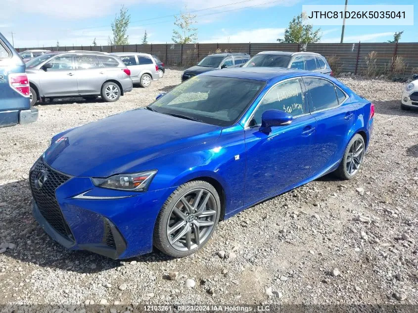 2019 Lexus Is 300 300 VIN: JTHC81D26K5035041 Lot: 12103261