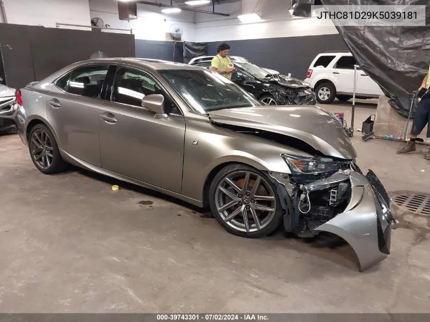 2019 Lexus Is 300 VIN: JTHC81D29K5039181 Lot: 39743301