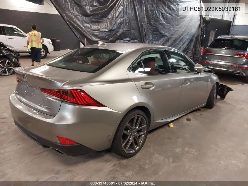 2019 Lexus Is 300 VIN: JTHC81D29K5039181 Lot: 39743301