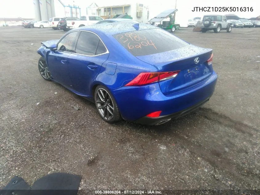 2019 Lexus Is 350 VIN: JTHCZ1D25K5016316 Lot: 39806204