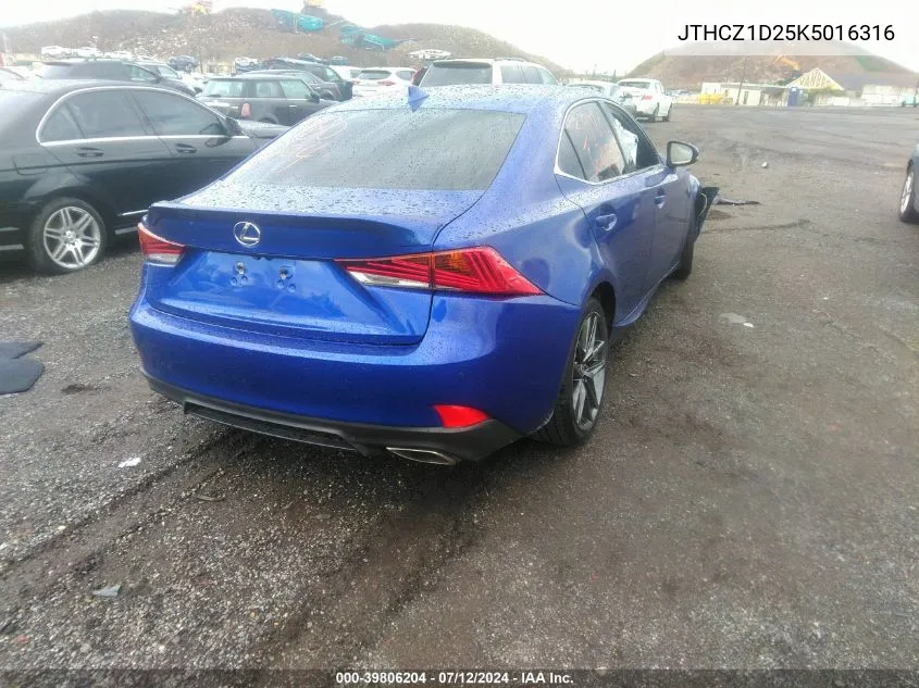 2019 Lexus Is 350 VIN: JTHCZ1D25K5016316 Lot: 39806204