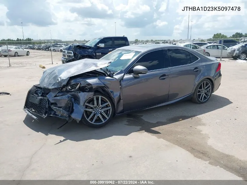 2019 Lexus Is 300 VIN: JTHBA1D23K5097478 Lot: 39915062