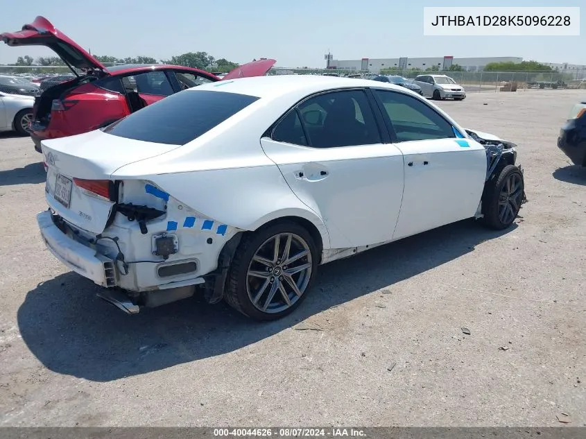 2019 Lexus Is 300 VIN: JTHBA1D28K5096228 Lot: 40044626