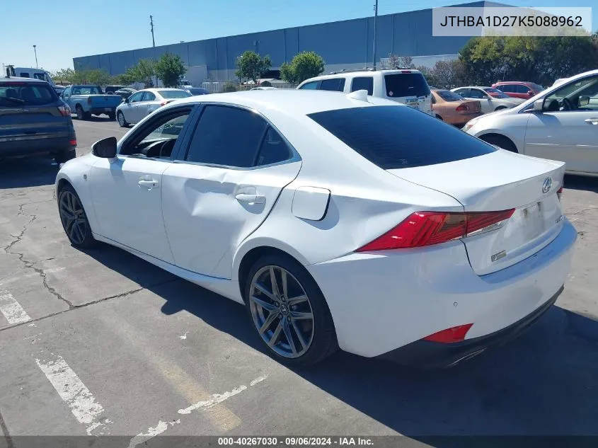 2019 Lexus Is 300 VIN: JTHBA1D27K5088962 Lot: 40267030