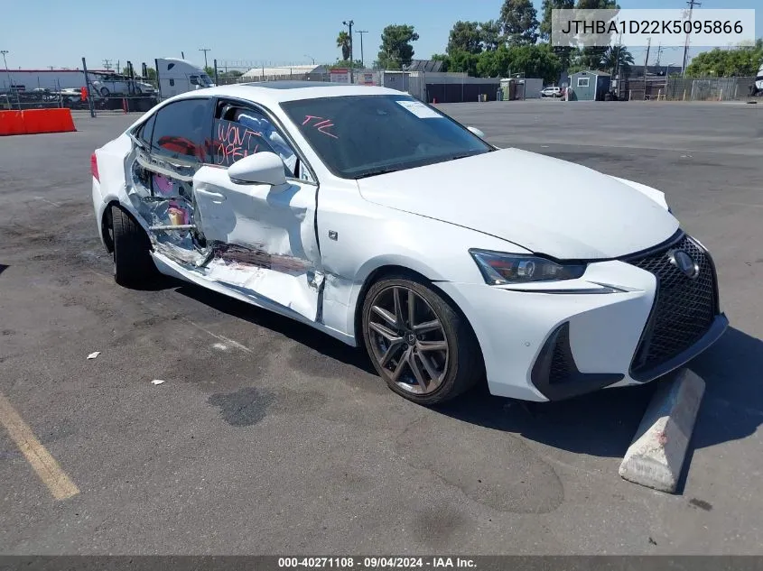 2019 Lexus Is 300 VIN: JTHBA1D22K5095866 Lot: 40271108