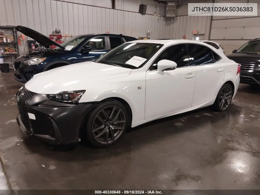 2019 Lexus Is 300 VIN: JTHC81D26K5036383 Lot: 40330648