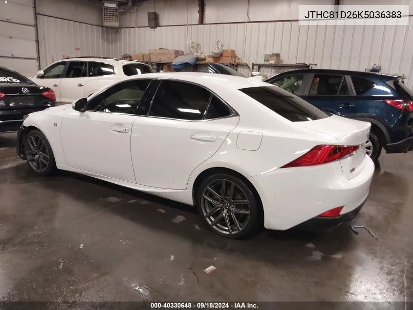 2019 Lexus Is 300 VIN: JTHC81D26K5036383 Lot: 40330648