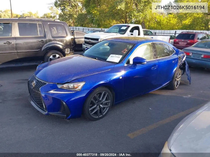 2019 Lexus Is 350 VIN: JTHCZ1D26K5016194 Lot: 40377318