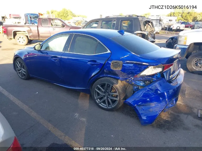 2019 Lexus Is 350 VIN: JTHCZ1D26K5016194 Lot: 40377318