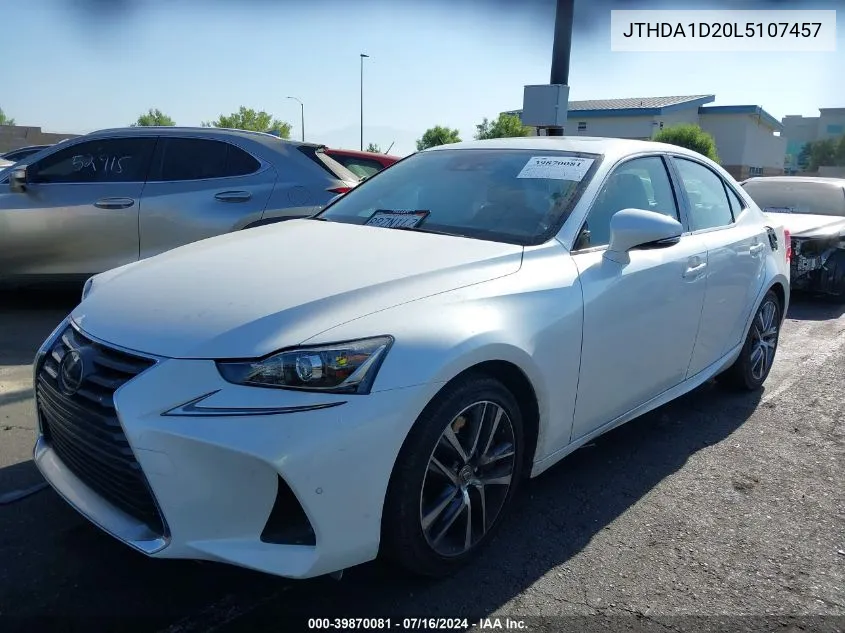 2020 Lexus Is 300 VIN: JTHDA1D20L5107457 Lot: 39870081