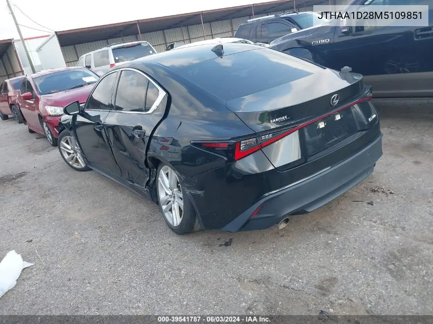 2021 Lexus Is 300 VIN: JTHAA1D28M5109851 Lot: 39541787