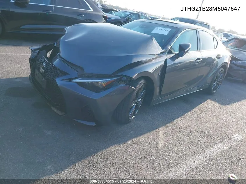 2021 Lexus Is 350 F Sport VIN: JTHGZ1B28M5047647 Lot: 39934515