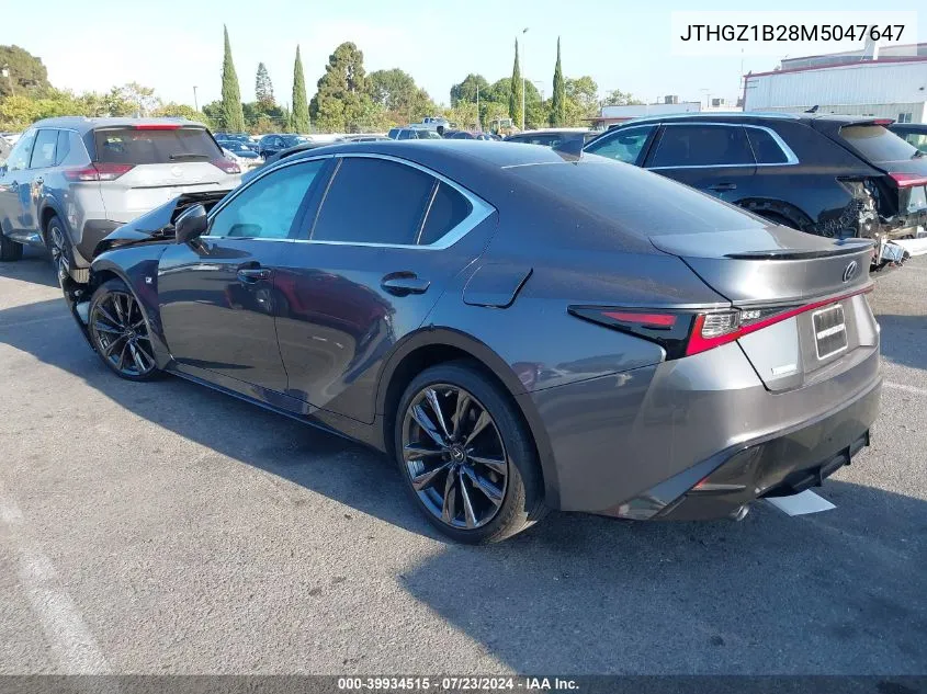 2021 Lexus Is 350 F Sport VIN: JTHGZ1B28M5047647 Lot: 39934515