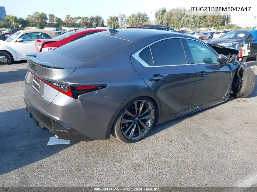 2021 Lexus Is 350 F Sport VIN: JTHGZ1B28M5047647 Lot: 39934515