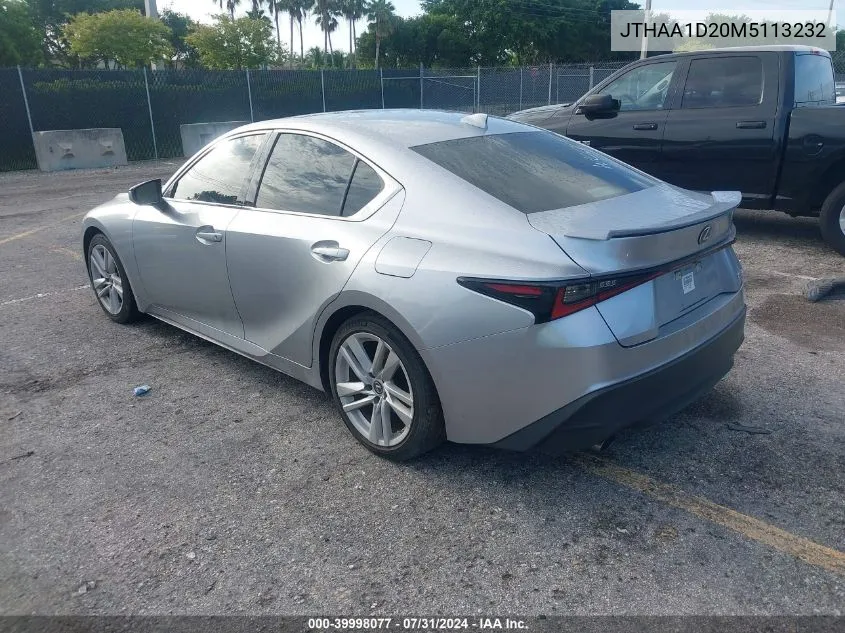 2021 Lexus Is 300 VIN: JTHAA1D20M5113232 Lot: 39998077