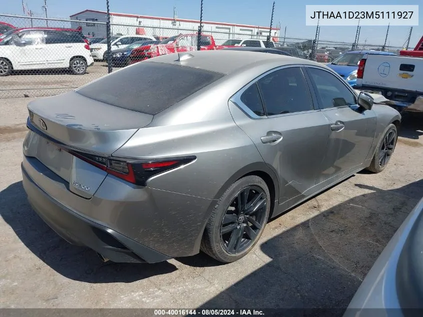 2021 Lexus Is 300 VIN: JTHAA1D23M5111927 Lot: 40016144