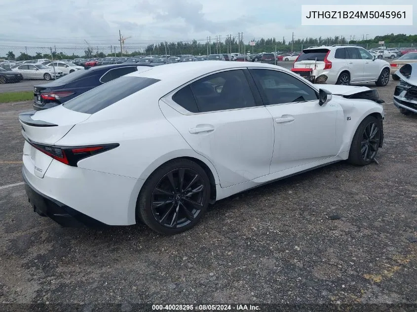 2021 Lexus Is 350 F Sport VIN: JTHGZ1B24M5045961 Lot: 40028295