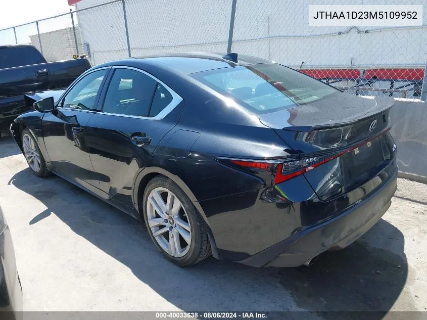 2021 Lexus Is 300 VIN: JTHAA1D23M5109952 Lot: 40033638