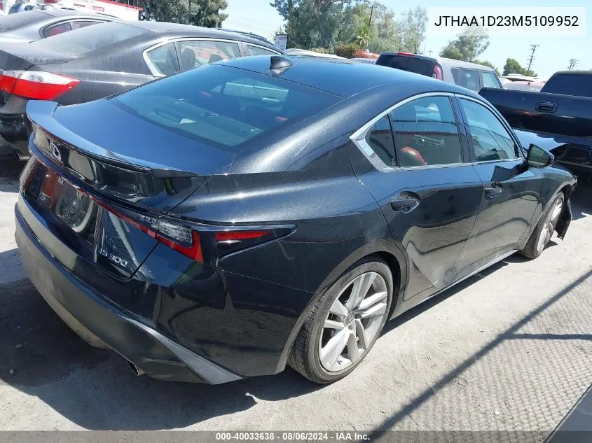 2021 Lexus Is 300 VIN: JTHAA1D23M5109952 Lot: 40033638